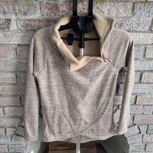 Athleta Heathered Tan Cowl Neck Sweater